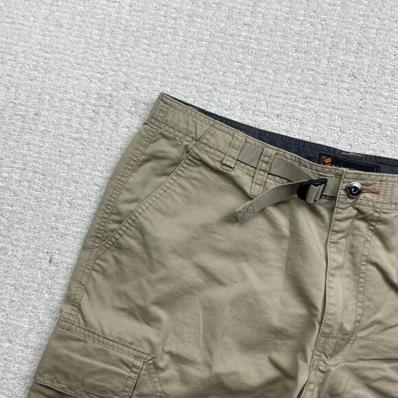 BC Clothing Expedition Shorts Mens 36 Beige Cargo Stretch Outdoor Fishing Belted - Picture 2 of 13
